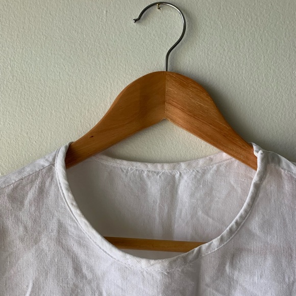 100% Linen White Oversized Top - Picture 8 of 8